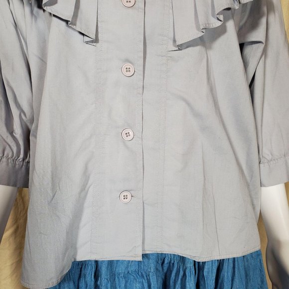 vintage 70s pleated  victorian style blouse - Picture 4 of 10